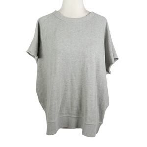 Free People Grey Short Dolman Sleeve Sweatshirt Top S